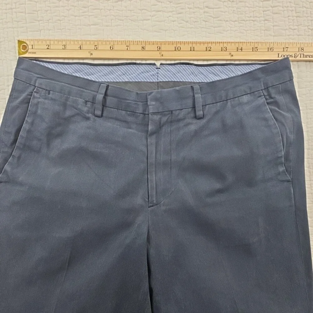 Bonobos Slim Straight Chino Pants‎ Khaki Men’s 33x32 100% Cotton Flat Front EUC